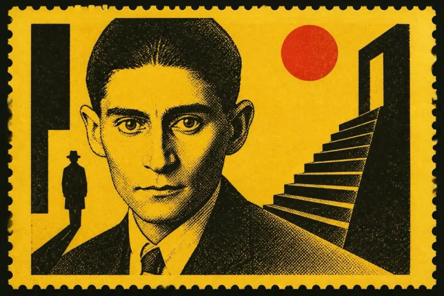 CZECHOSLOVAKIA - CIRCA 1969: A stamp printed in Czechoslovakia, shows Franz Kafka (1883-1924), Austrian writer , circa 1969